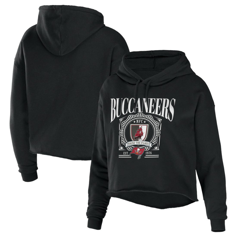 WEAR by Erin Andrews Women's Cropped Sponge Fleece Pullover Hoodie - Tampa Bay Buccaneers Hoodies