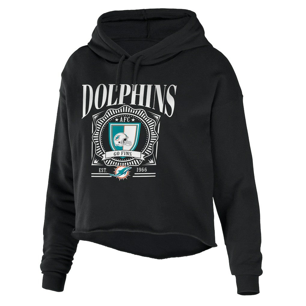 WEAR by Erin Andrews Women's Cropped Sponge Fleece Pullover Hoodie - Miami Dolphins Hoodies