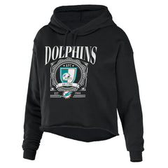 WEAR by Erin Andrews Women's Cropped Sponge Fleece Pullover Hoodie - Miami Dolphins Hoodies