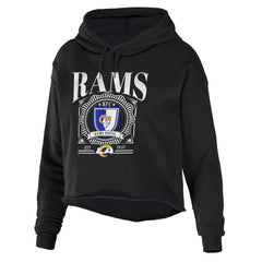 WEAR by Erin Andrews Women's Cropped Sponge Fleece Pullover Hoodie - Los Angeles Rams Hoodies