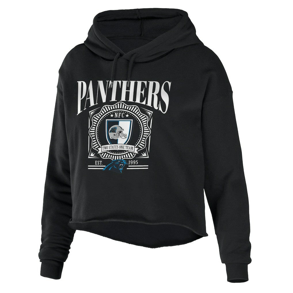 WEAR by Erin Andrews Women's Cropped Sponge Fleece Pullover Hoodie - Carolina Panthers Hoodies
