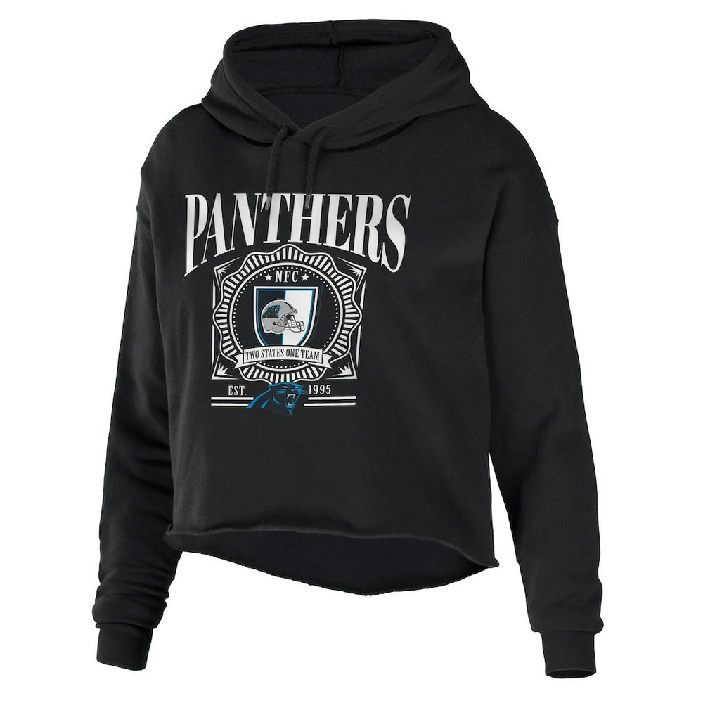 WEAR by Erin Andrews Women's Cropped Sponge Fleece Pullover Hoodie - Carolina Panthers Hoodies