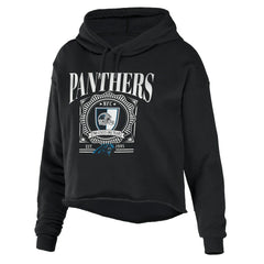 WEAR by Erin Andrews Women's Cropped Sponge Fleece Pullover Hoodie - Carolina Panthers Hoodies