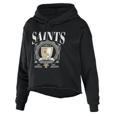 WEAR by Erin Andrews Women's Cropped Sponge Fleece Pullover Hoodie - New Orleans Saints Hoodies