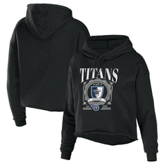 WEAR by Erin Andrews Women's Cropped Sponge Fleece Pullover Hoodie - Tennessee Titans Hoodies