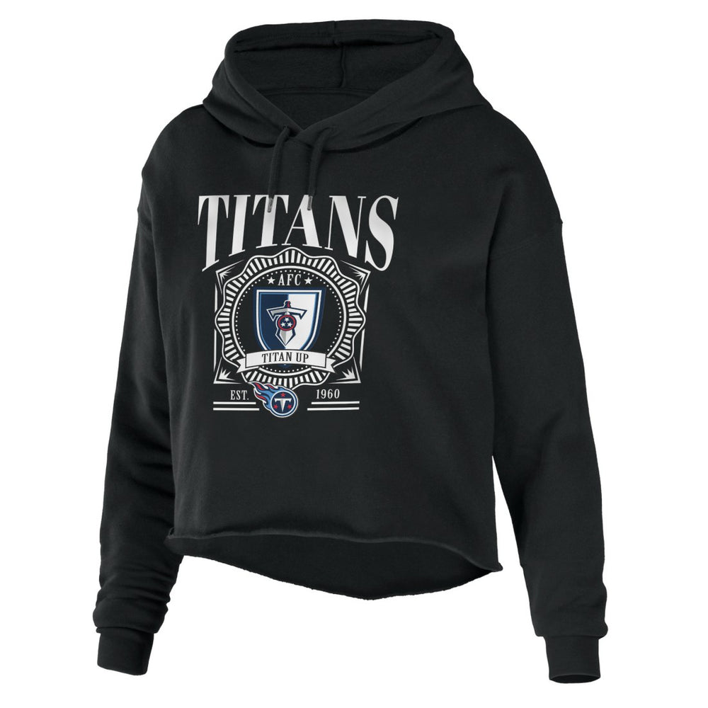 WEAR by Erin Andrews Women's Cropped Sponge Fleece Pullover Hoodie - Tennessee Titans Hoodies