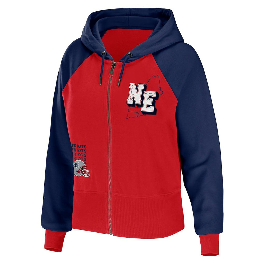 WEAR by Erin Andrews Women's Colorblock Lightweight Full-Zip Hoodie - New England Patriots Hoodies
