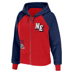 WEAR by Erin Andrews Women's Colorblock Lightweight Full-Zip Hoodie - New England Patriots Hoodies
