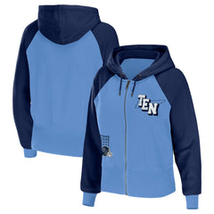 WEAR by Erin Andrews Women's Colorblock Lightweight Full-Zip Hoodie - Tennessee Titans Hoodies