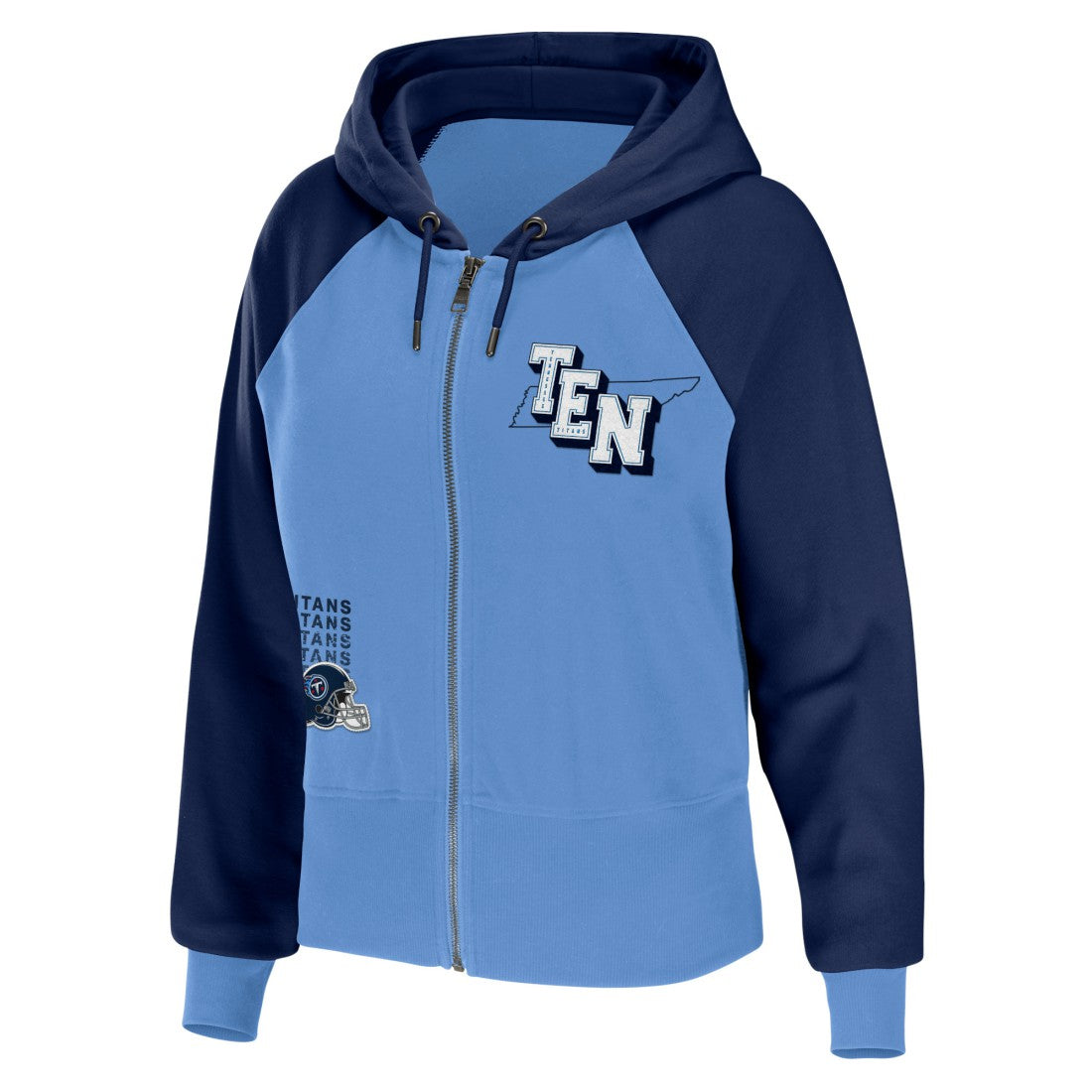 WEAR by Erin Andrews Women's Colorblock Lightweight Full-Zip Hoodie - Tennessee Titans Hoodies