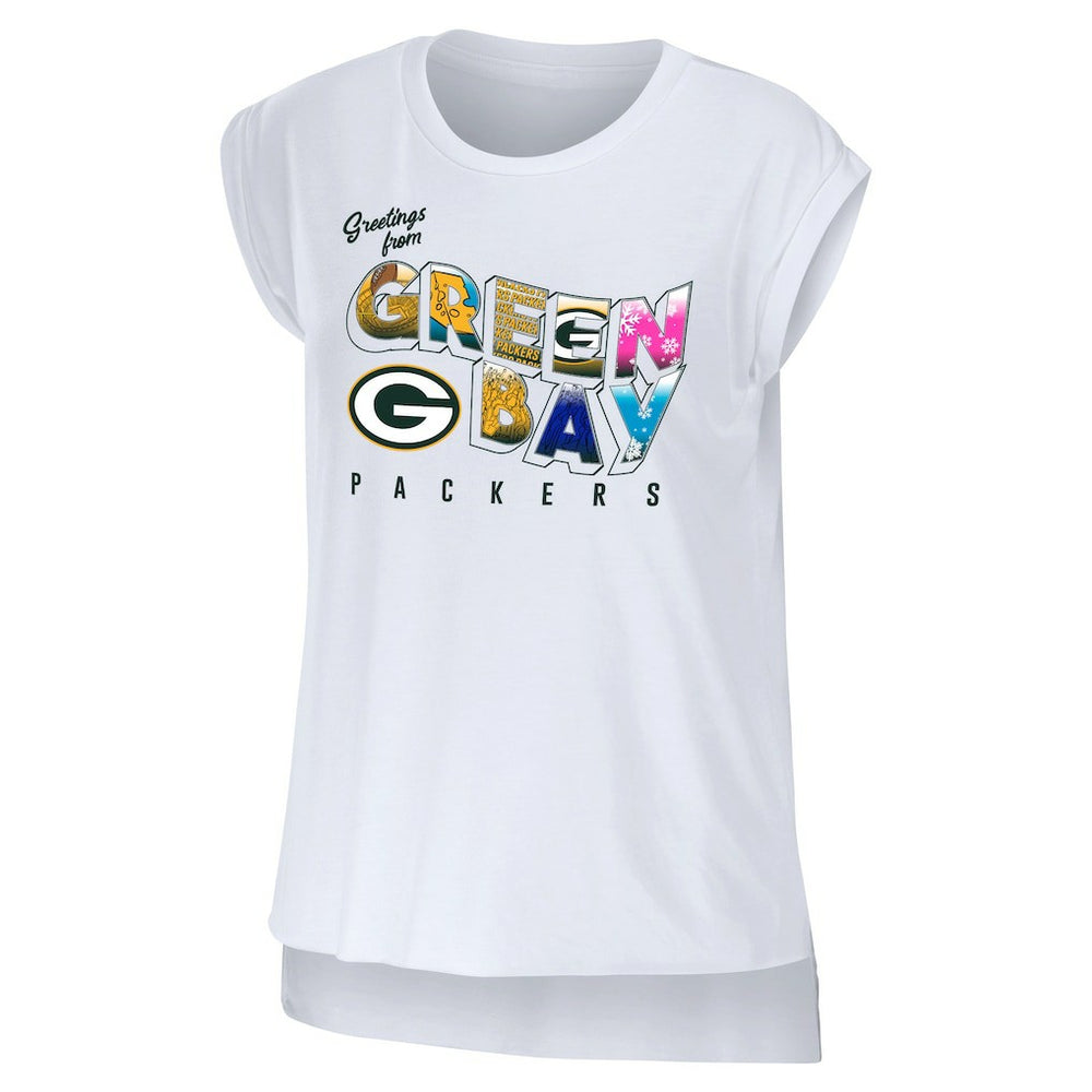 WEAR by Erin Andrews Women's Greetings From Muscle T-Shirt - Green Bay Packers T-shirts