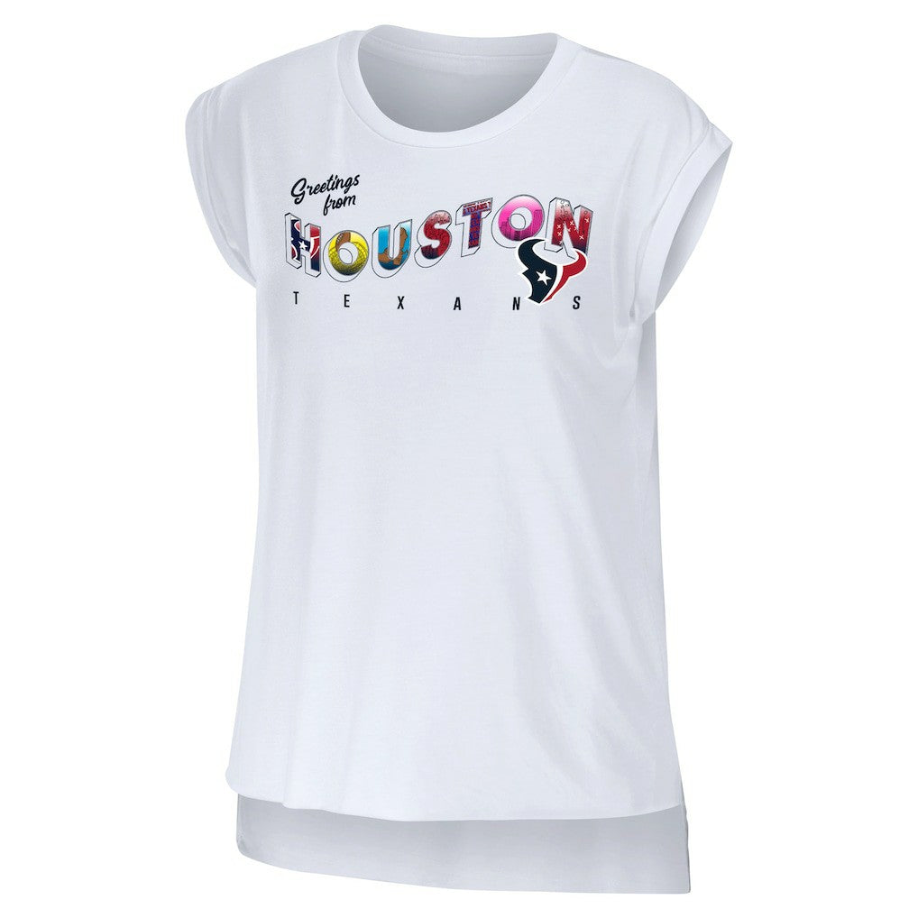 WEAR by Erin Andrews Women's Greetings From Muscle T-Shirt - Houston Texans T-shirts