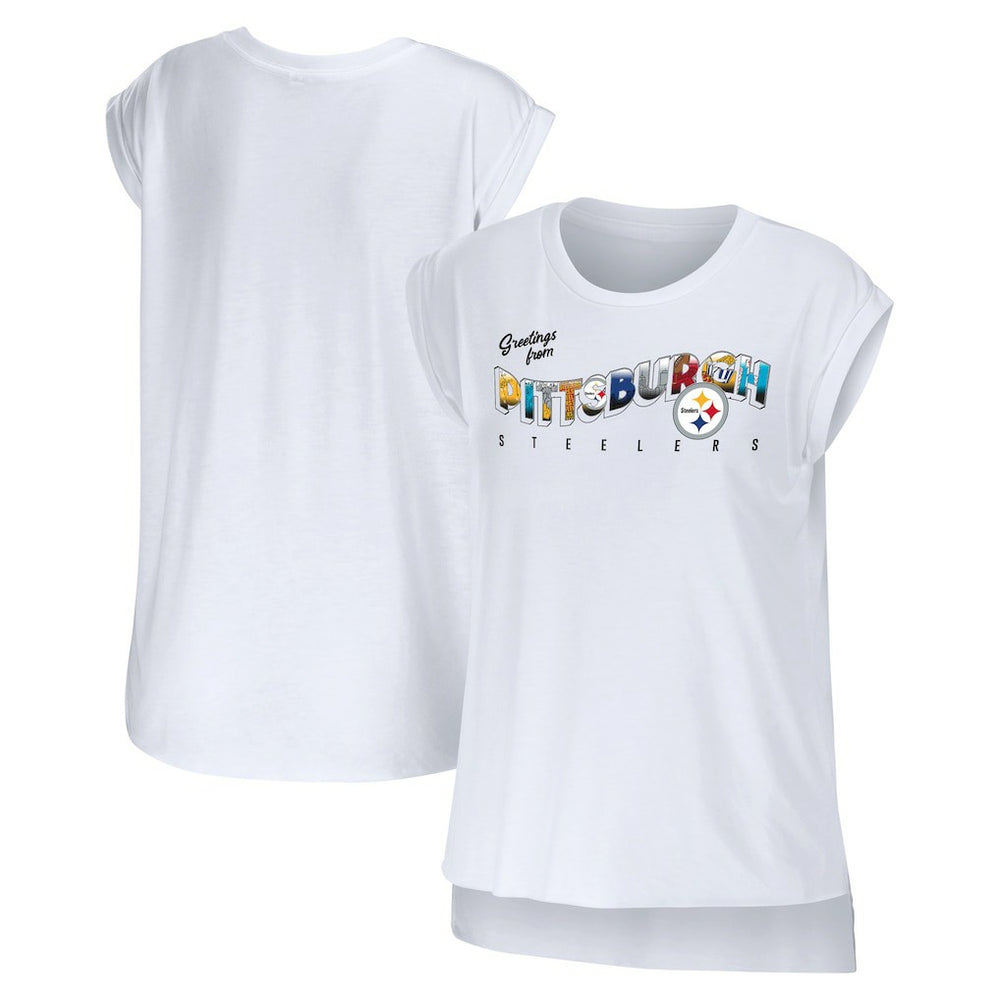 WEAR by Erin Andrews Women's Greetings From Muscle T-Shirt - Pittsburgh Steelers T-shirts
