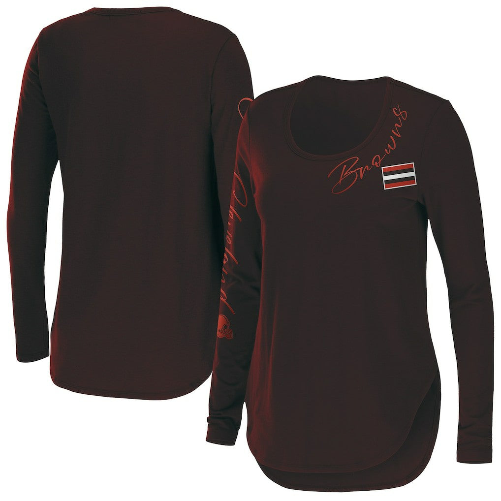 WEAR by Erin Andrews Women's Team Scoop Neck T-Shirt - Cleveland Browns T-shirts