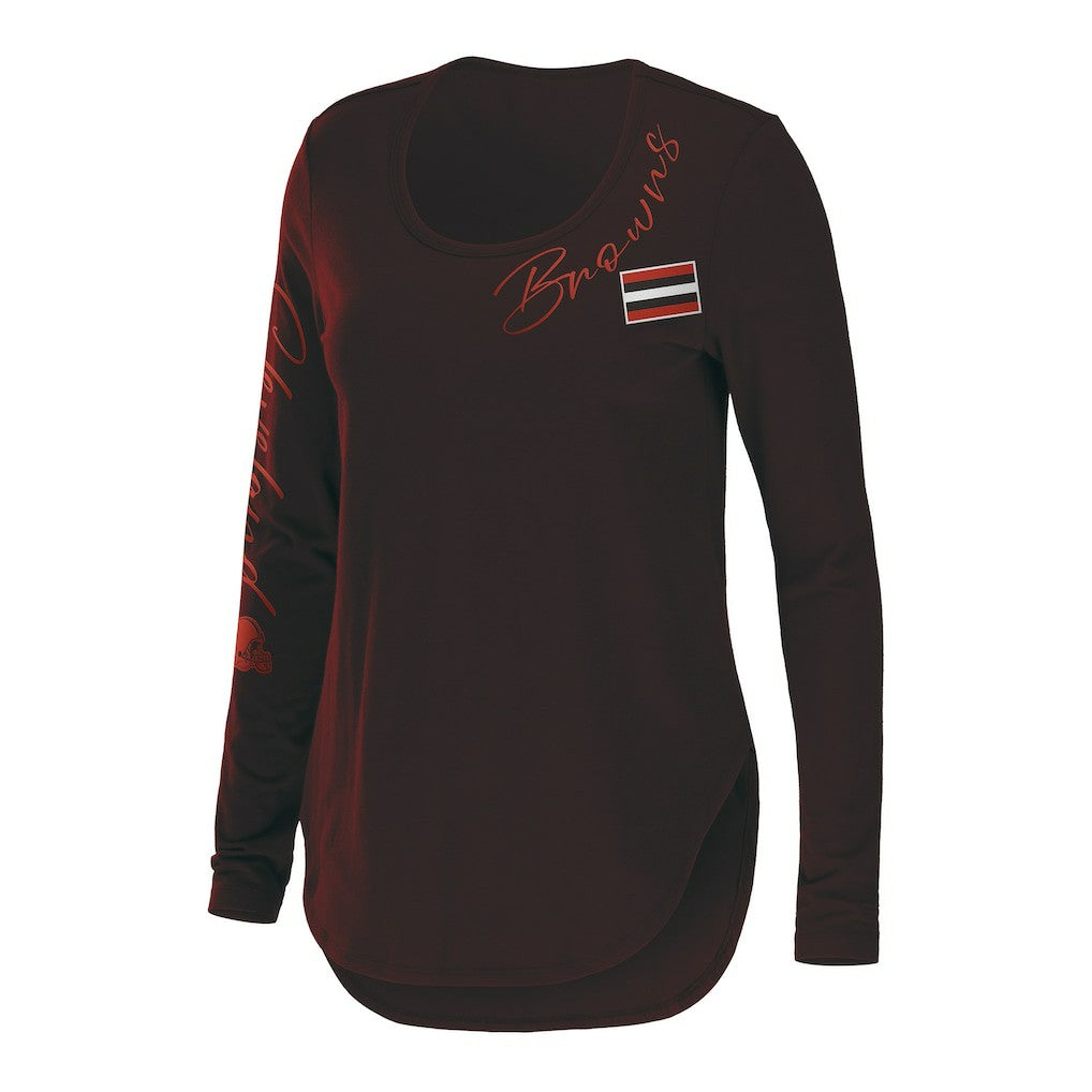 WEAR by Erin Andrews Women's Team Scoop Neck T-Shirt - Cleveland Browns T-shirts