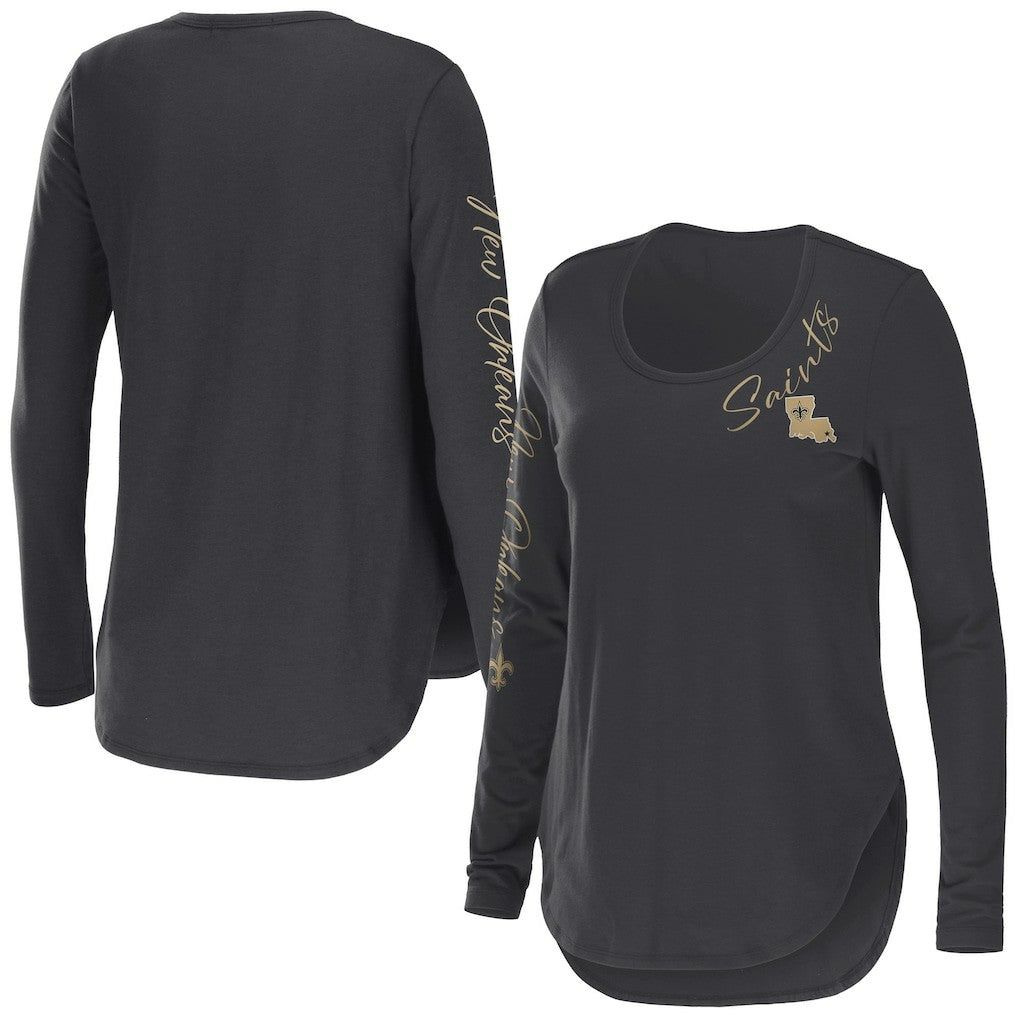 WEAR by Erin Andrews Women's Team Scoop Neck T-Shirt - New Orleans Saints T-shirts