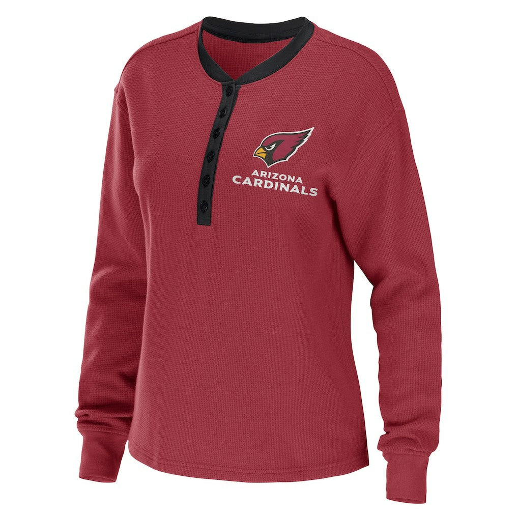 WEAR by Erin Andrews Women's Waffle Henley Long Sleeve T-Shirt - Arizona Cardinals T-shirts