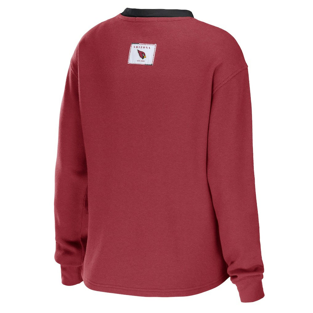 WEAR by Erin Andrews Women's Waffle Henley Long Sleeve T-Shirt - Arizona Cardinals T-shirts
