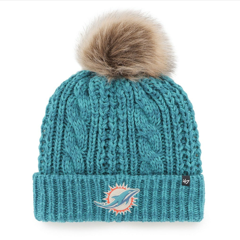 '47 Women's Meeko Cuffed Knit Hat with Pom - Miami Dolphins Hats