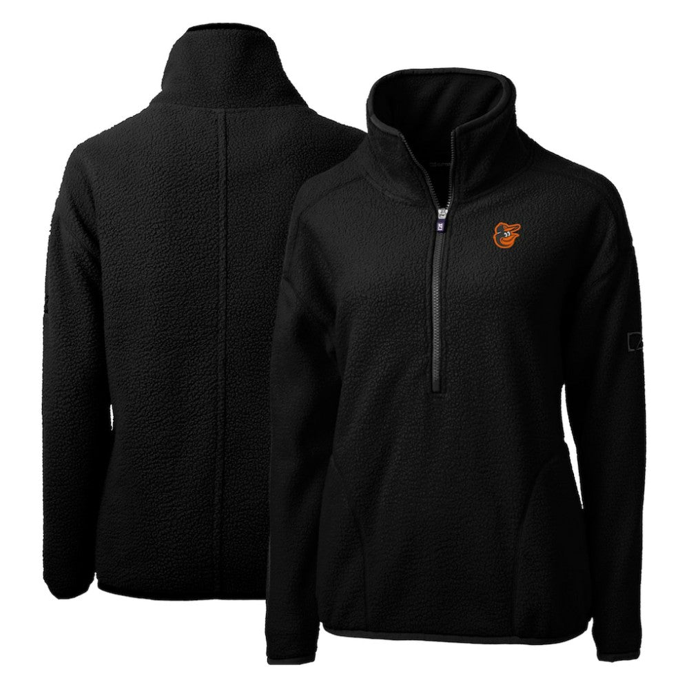 Black Baltimore Orioles Cutter & Buck Women's Cascade Eco Sherpa Fleece Quarter-Zip Pullover Jacket