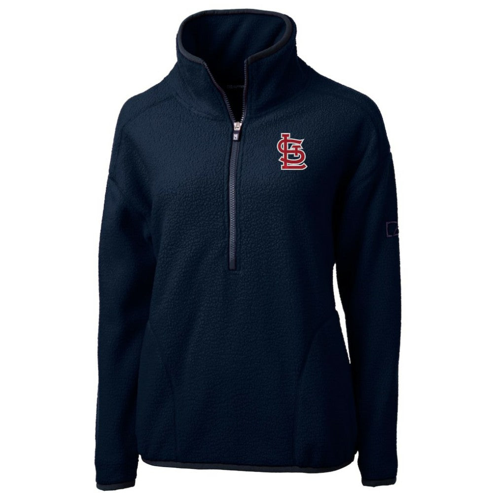Navy St. Louis Cardinals Cutter & Buck Women's Cascade Eco Sherpa Fleece Quarter-Zip Pullover Jacket
