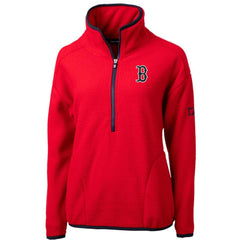Red Boston Red Sox Cutter & Buck Women's Cascade Eco Sherpa Fleece Quarter-Zip Pullover Jacket