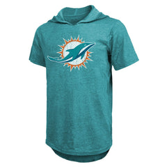 Tyreek Hill  Majestic Threads Player Name & Number Short Sleeve Hoodie T-Shirt - Miami Dolphins Hoodies
