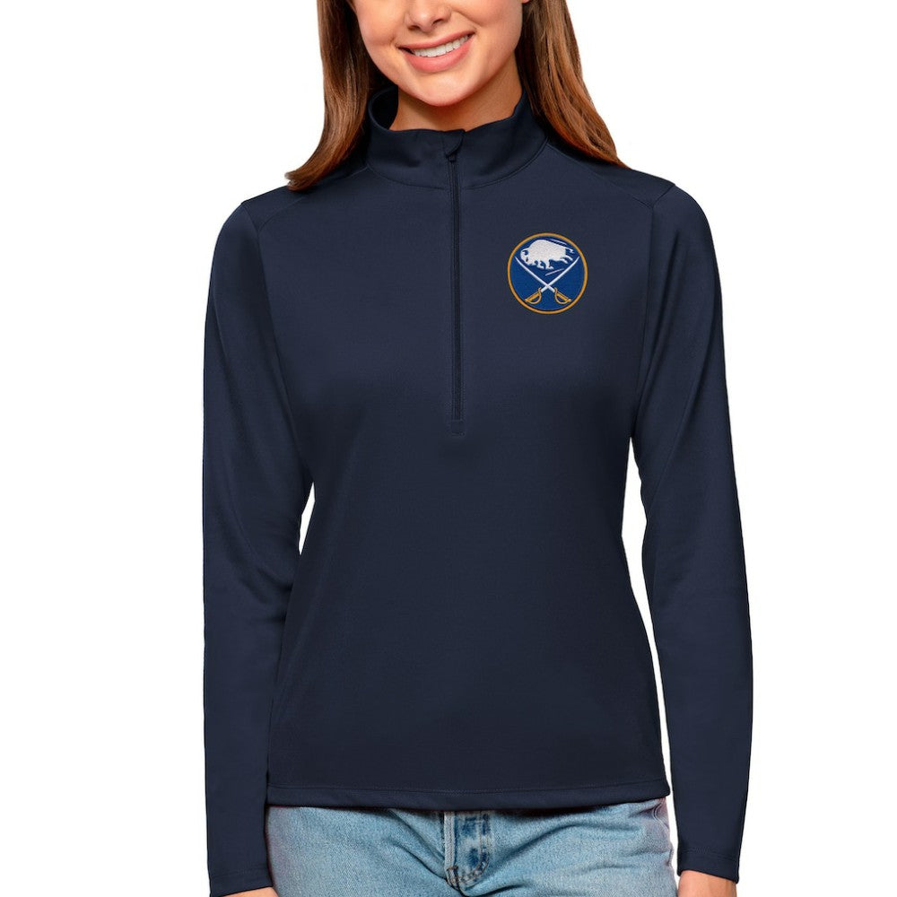 NHL Buffalo Sabres Antigua Women's Tribute Quarter-Zip Pullover Top