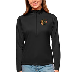 NHL Chicago Blackhawks Antigua Women's Tribute Quarter-Zip Pullover Top