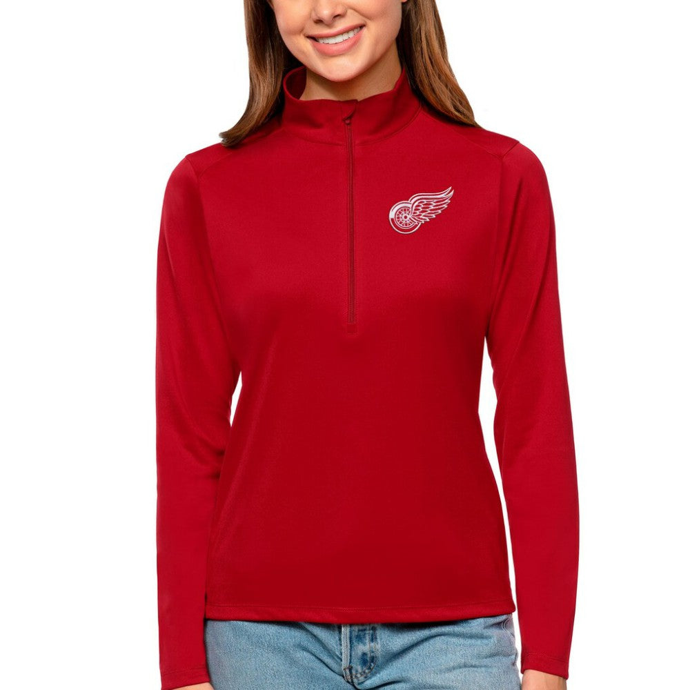 NHL Detroit Red Wings Antigua Women's Tribute Quarter-Zip Pullover Top