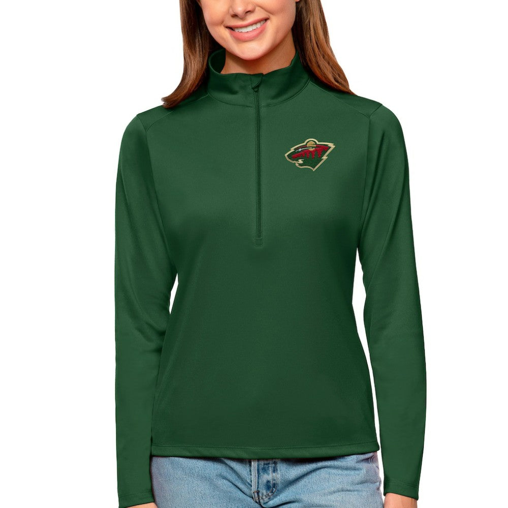NHL Minnesota Wild Antigua Women's Tribute Quarter-Zip Pullover Top