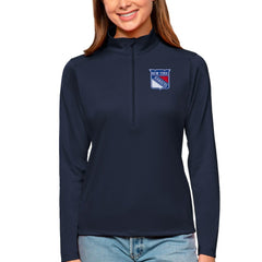 NHL New York Rangers Antigua Women's Tribute Quarter-Zip Pullover Top