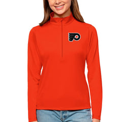 NHL Philadelphia Flyers Antigua Women's Tribute Quarter-Zip Pullover Top