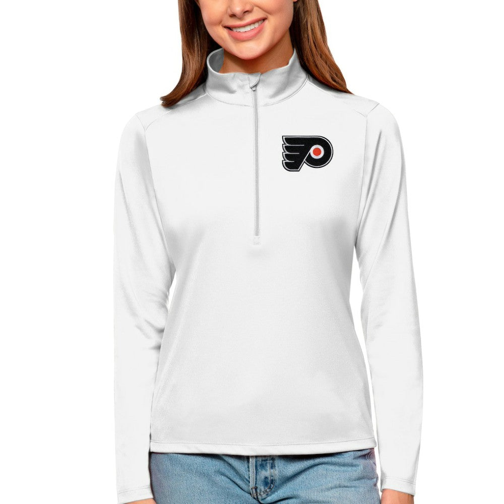 NHL Philadelphia Flyers Antigua Women's Tribute Quarter-Zip Pullover Top