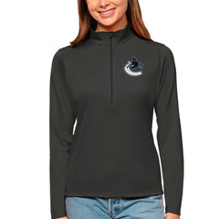 NHL Vancouver Canucks Antigua Women's Tribute Quarter-Zip Pullover Top