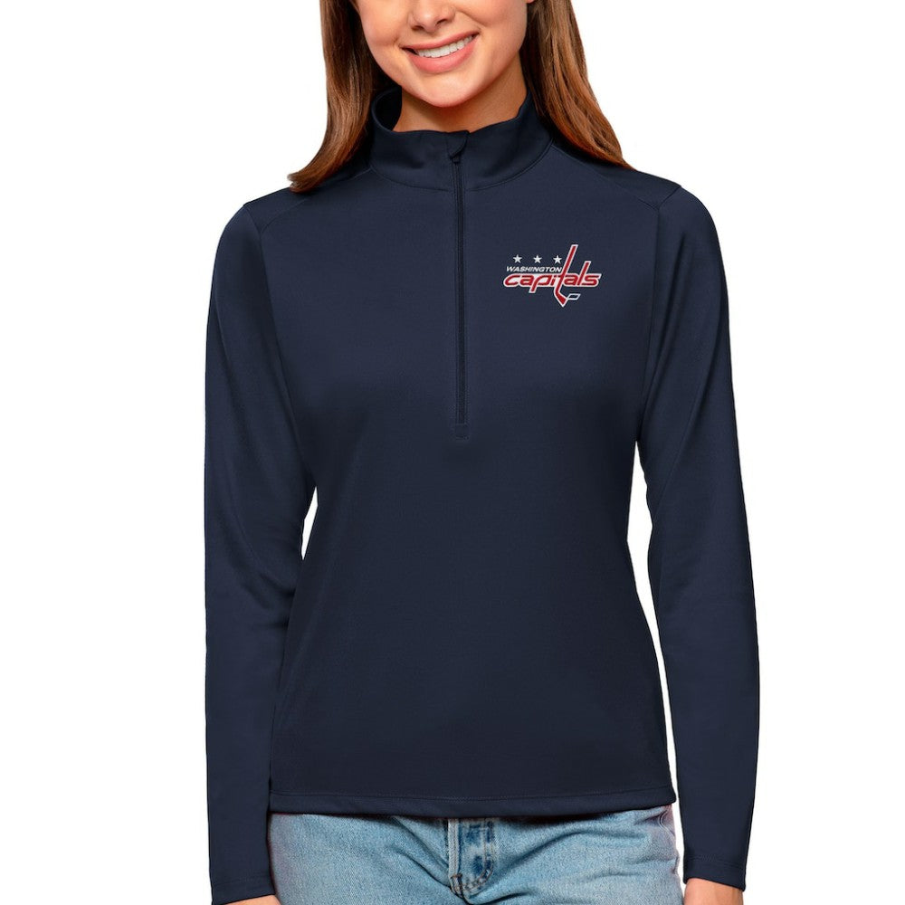 NHL Washington Capitals Antigua Women's Tribute Quarter-Zip Pullover Top
