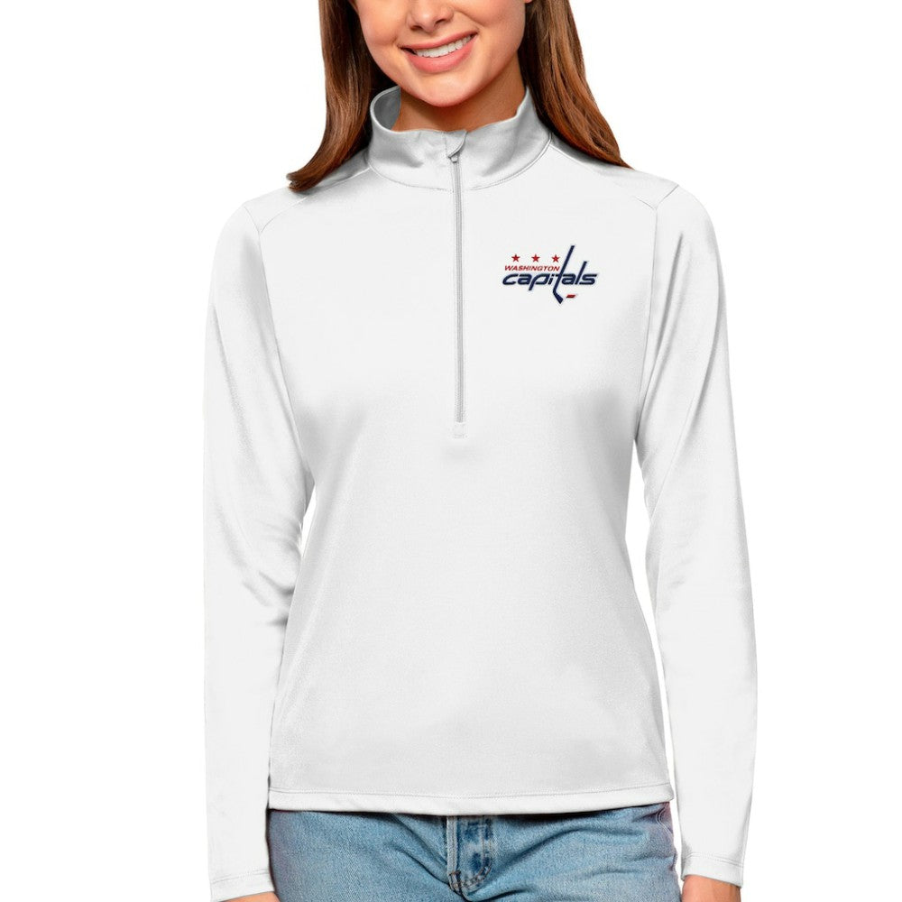 NHL Washington Capitals Antigua Women's Tribute Quarter-Zip Pullover Top