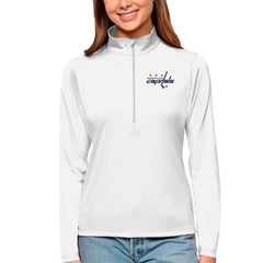 NHL Washington Capitals Antigua Women's Tribute Quarter-Zip Pullover Top