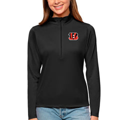 Antigua Women's Tribute Half-Zip Top - Cincinnati Bengals Tops