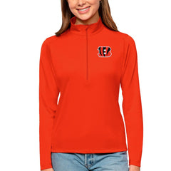 Antigua Women's Tribute Half-Zip Top - Cincinnati Bengals Tops
