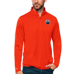 NHL Edmonton Oilers Antigua Tribute Quarter-Zip Pullover Top