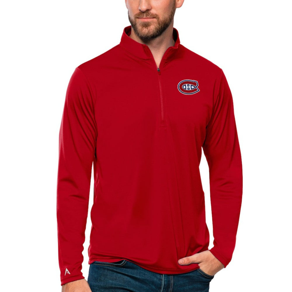 NHL Montreal Canadiens Antigua Tribute Quarter-Zip Pullover Top