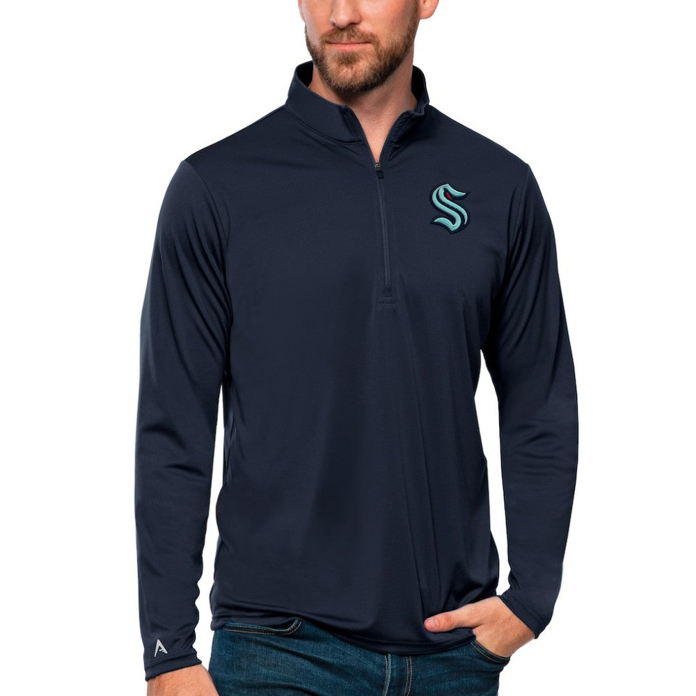 NHL Seattle Kraken Antigua Tribute Quarter-Zip Pullover Top