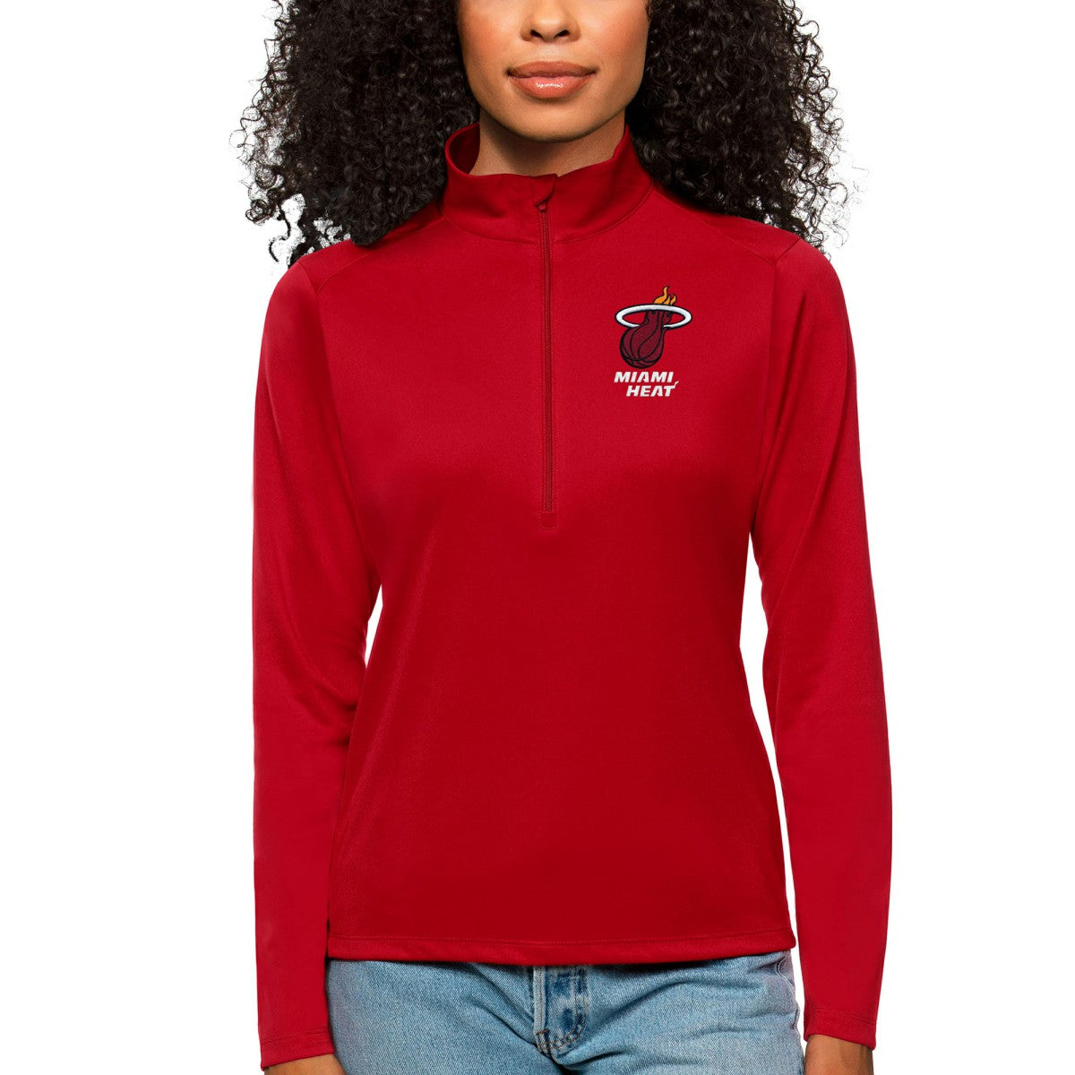 Miami Heat Antigua Women's Tribute Half-Zip Top