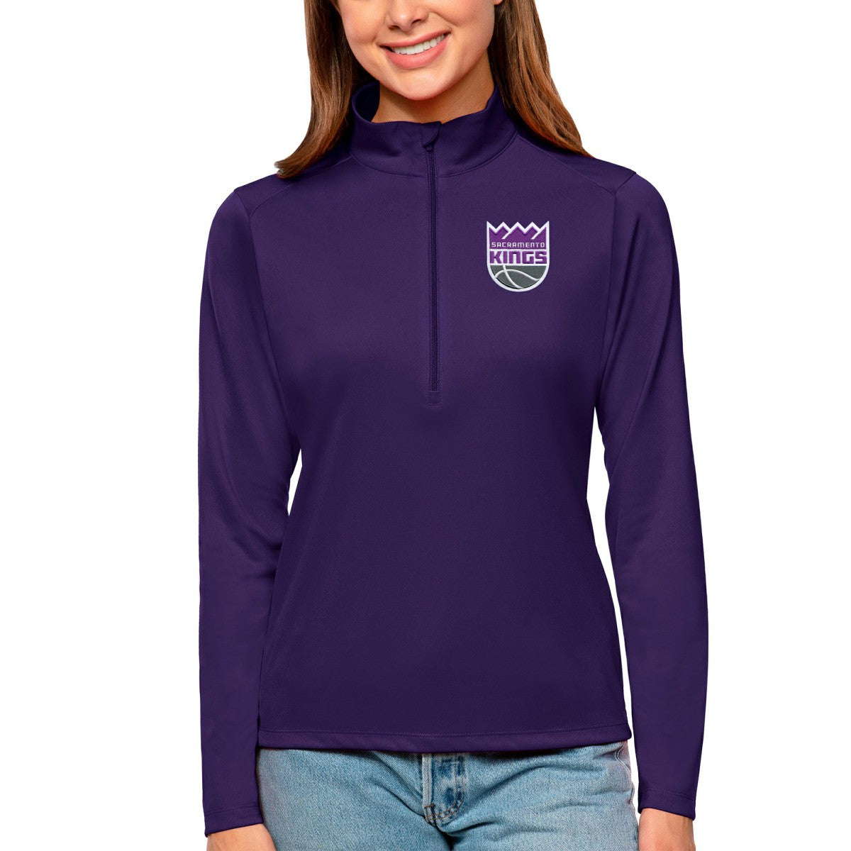 Sacramento Kings Antigua Women's Tribute Half-Zip Top