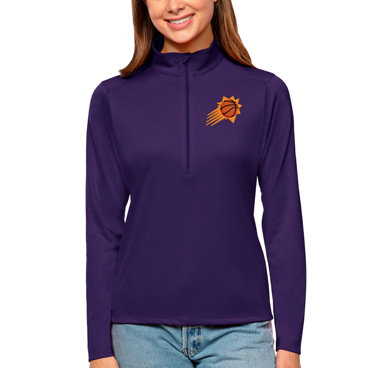 Phoenix Suns Antigua Women's Tribute Half-Zip Top