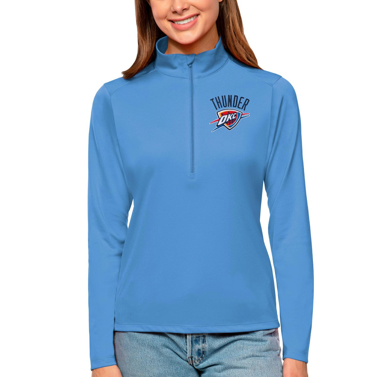 Oklahoma City Thunder Antigua Women's Tribute Half-Zip Top
