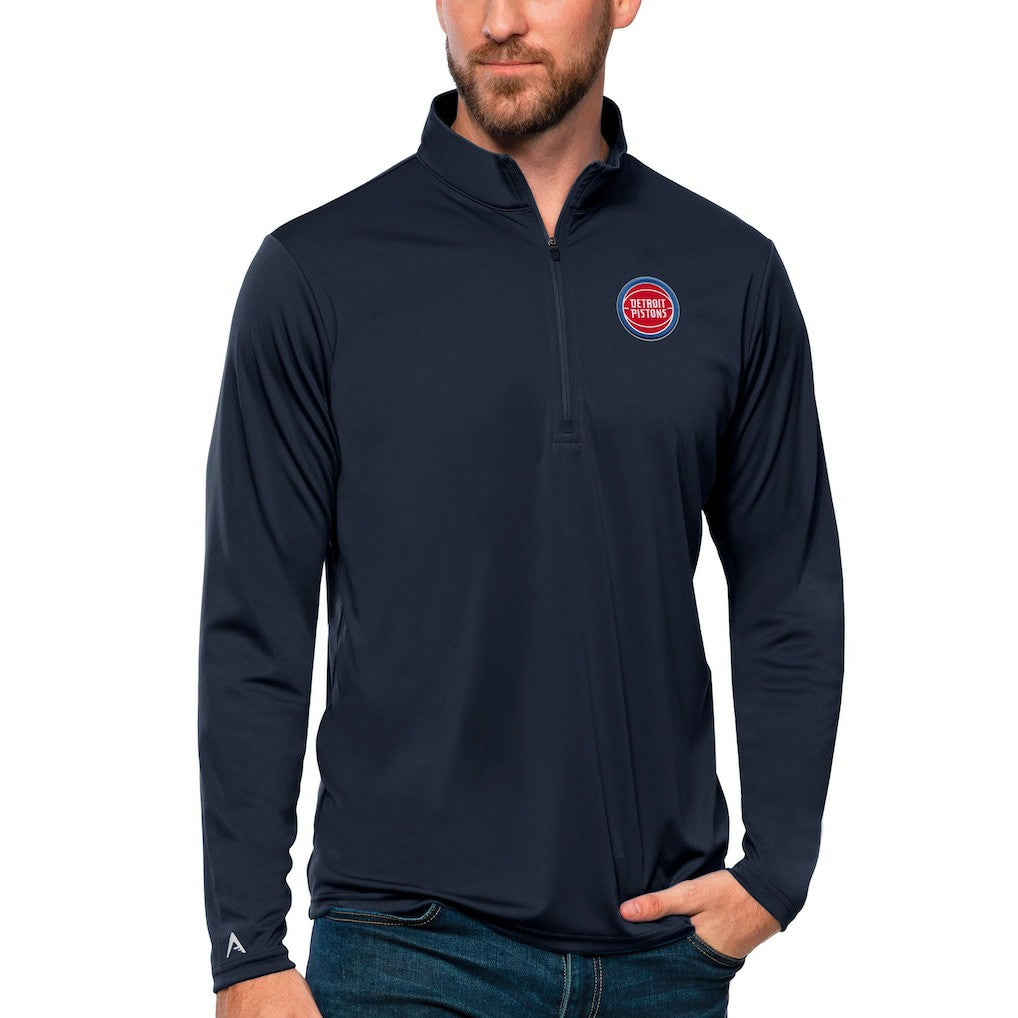 Detroit Pistons Antigua Tribute Quarter-Zip Pullover Top sale