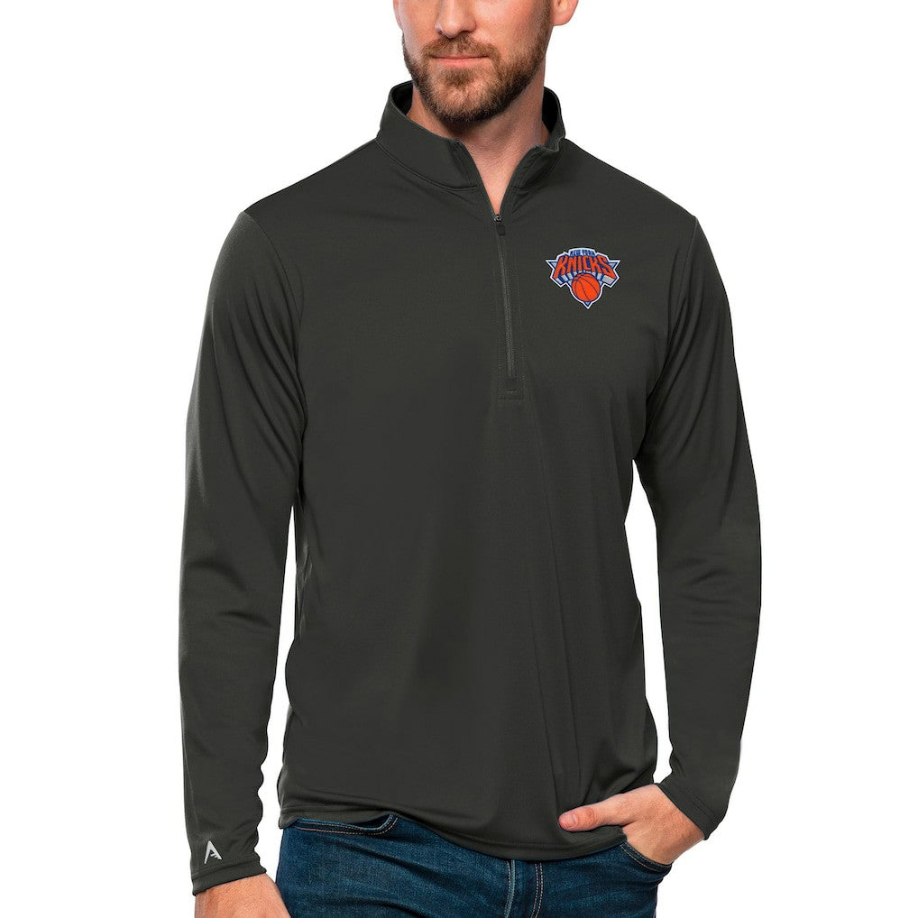 New York Knicks Antigua Tribute Quarter-Zip Pullover Top