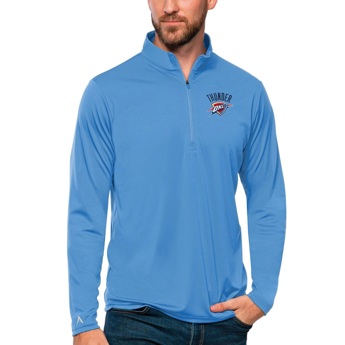 Oklahoma City Thunder Antigua Tribute Quarter-Zip Pullover Top